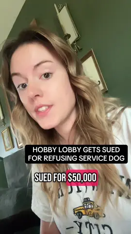 **Information ONLY, NOT Legal Advice**** Hobby Lobby gets sued for refusing to allow their employee to bring their service dog into work in violation of the ADA. #law #legal #lawyersoftiktok #hobbylobby #employeerightsadvocate #employeerights #servicedog 
