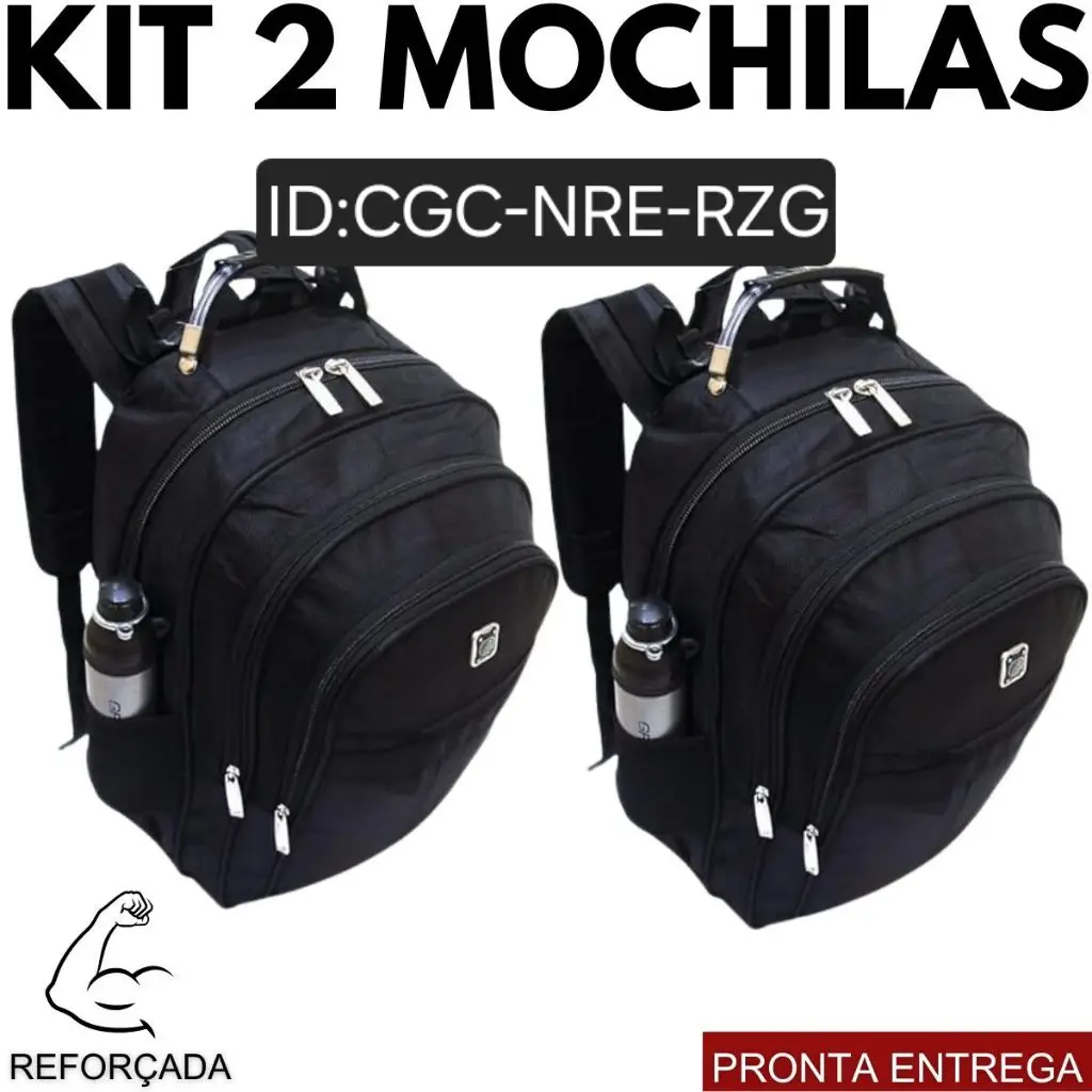 Dê uma olhada em Kit 2 Mochilas Viagem Impermeável Reforçada Com Cabo