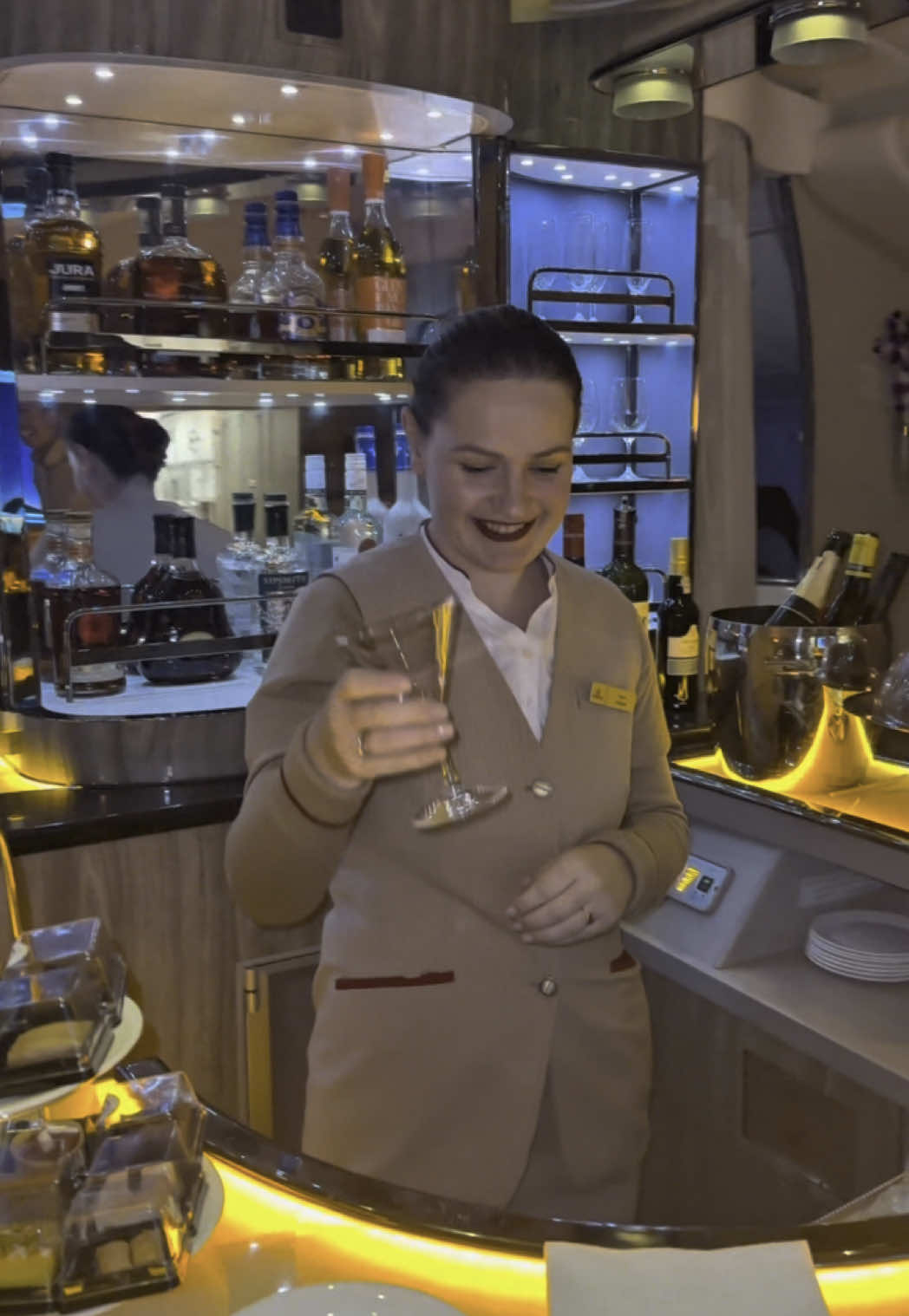 A bar in the plane #emirates #firstclass #businessclass #flight 