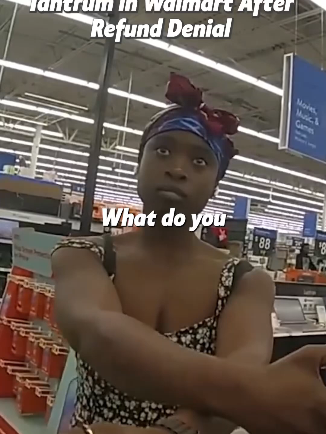 Woman Throws Epic Tantrum in Walmart Like a Toddler part 1. Full clip on Body Cam USA