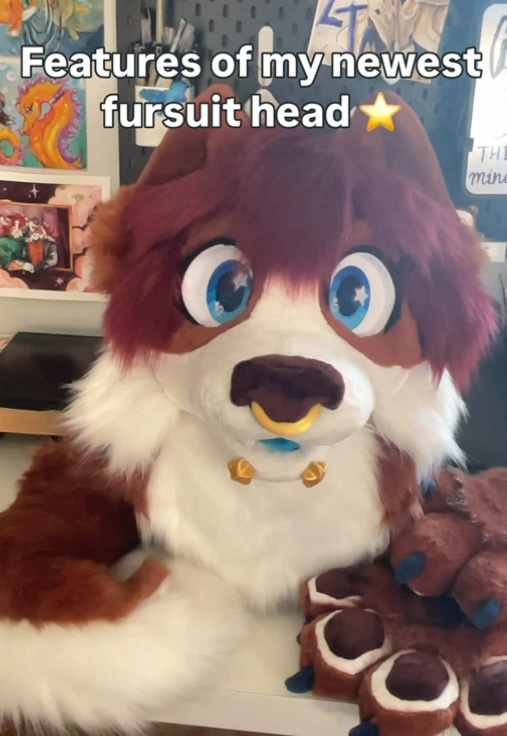[filmed June 20th] Showing off the most recent finished partial! He was my second ever, I’m so happy with the results —- Tags 🏷️  #fursuit #fursuitshowcase #furry #fursuitmaker #fursuitpartial