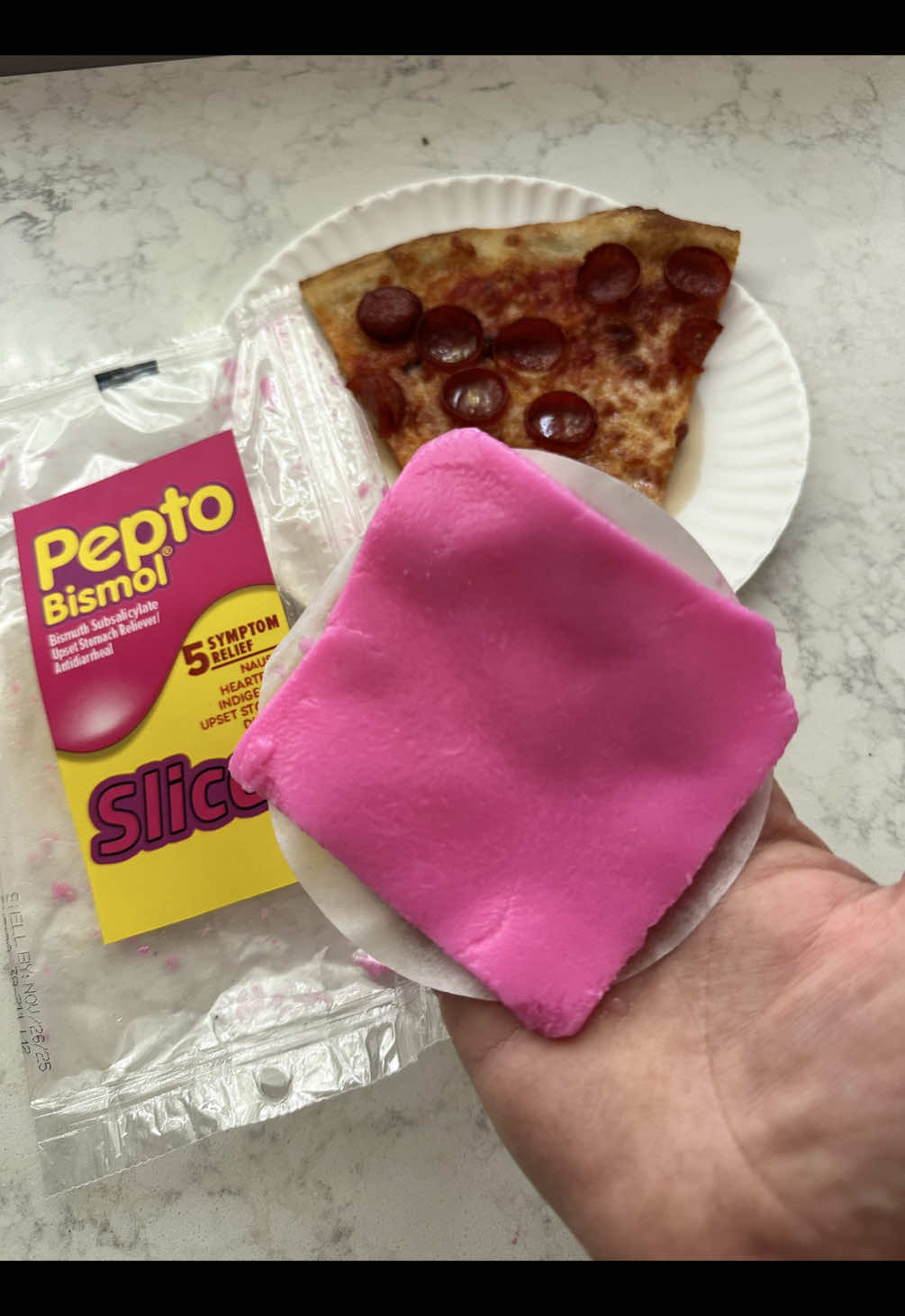 Stopping problems before they even start with these Pepto Bismol slices