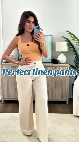 These cotton linen pants are perfection! #summeroutfit #linenpants #linenpantsoutfit #summerootd #womensfashion 