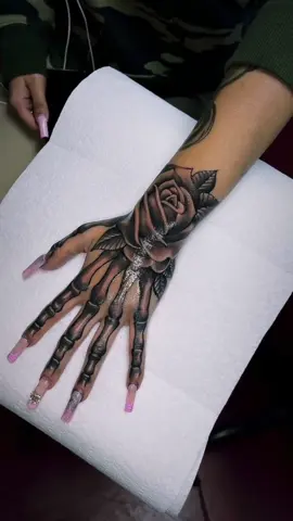 Fine Rose hand 🩻✍️🔥#tattoo #handtattoo #femaletattooartist #viral #fybシ #fypシ #fyp 