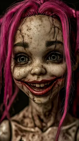 Would you dare to stare into the eyes of this cursed doll? #americanhorror #creepydoll #realisticdoll #horrorfans #hauntedobject #scaryreels #uscreators #filmmakerstyle #dslrphotography #cinematichorror #halloweenyearround #midjourneyart #jokerdoll #annabelleedit #sawinspired 