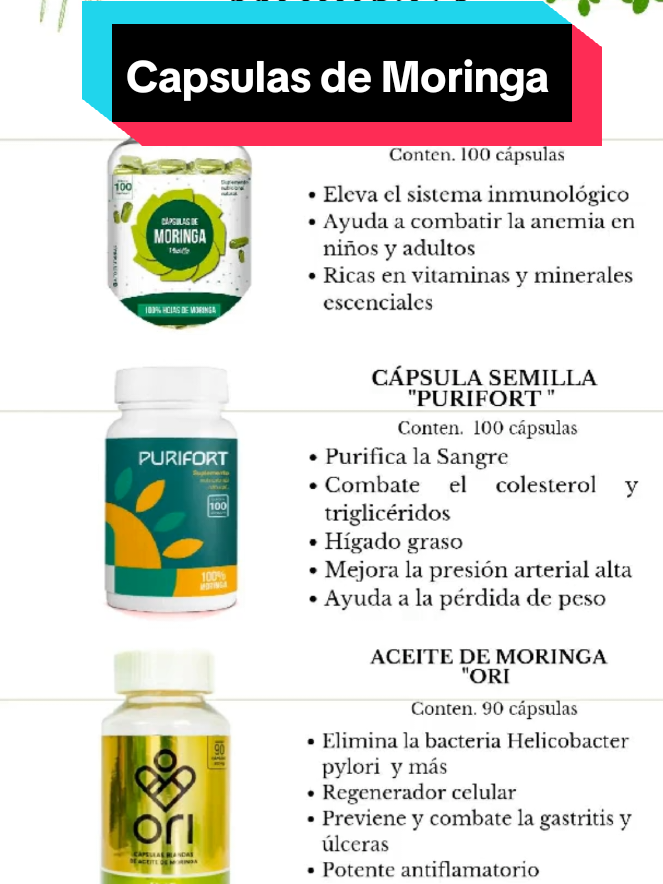LA TRILOGÍA DE MORINGA #moringa #desintoxicar #estreñimiento  #higadograso #bajardepeso 