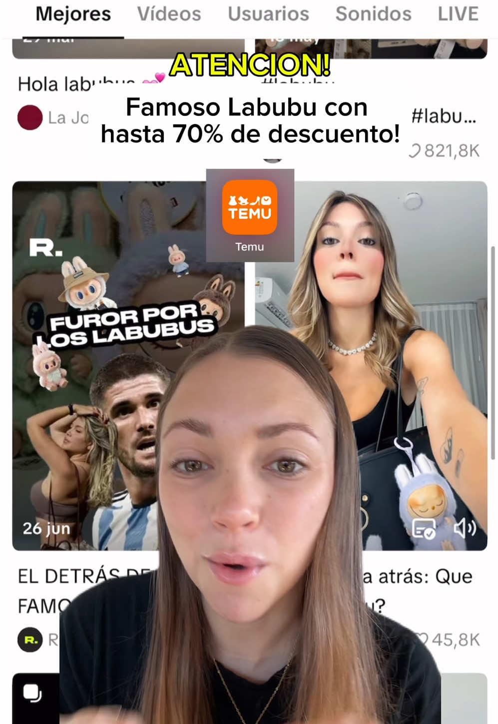 LABUBU llegó a Temu! 😱🔍dze6233 en la barra de búsqueda en Temu para obtener hasta un 70% de descuento y 🔗 en bio (aplica solo para app nuevos usuarios)  #temufinds #temucode #amorcontemu #fyp #parati #labubu 