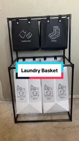 Double Layer Organizing Laundry Basket #Organizing #organizinglaundry #LaundryBasket #HomeOrganizer #LaundryRoom #Basket #StorageBasket #anxinhome 