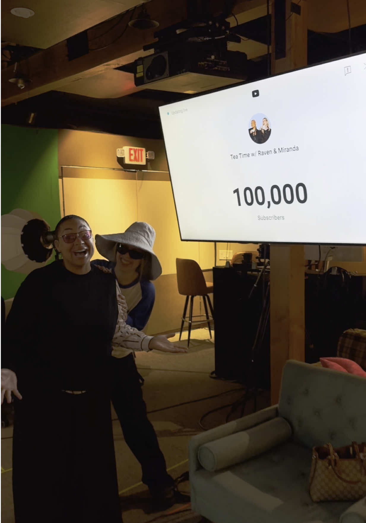 100K! what a day!! thank you for the love and support ♥️♥️ @ravensymone @Tea Time with Raven & Miranda #podcast #100k #hardwork #family 
