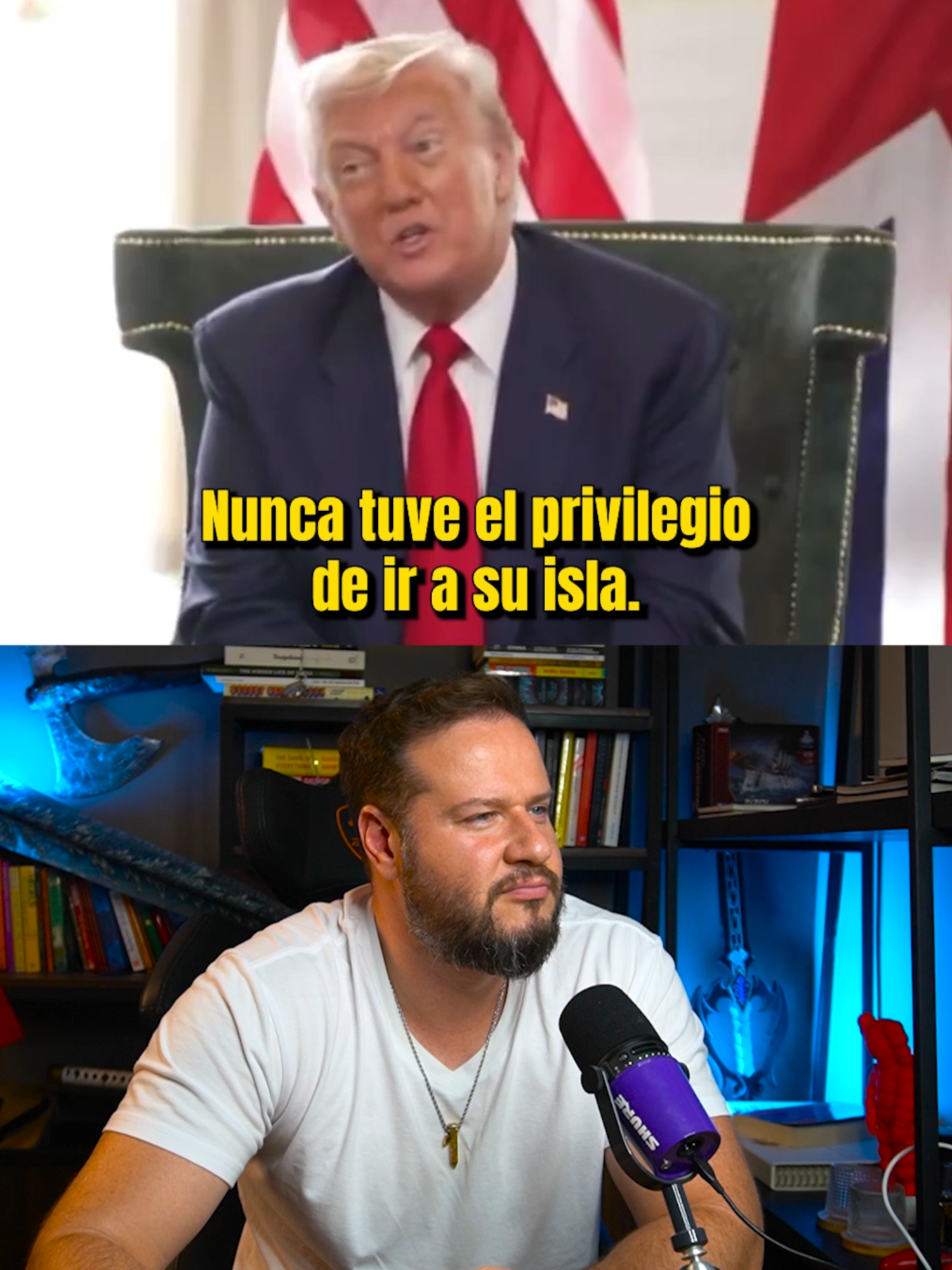 Trump dice que no tuvo “el privilegio” de ir a la isla de Epstein. #diegoruzzarin #donaldtrump #epstein