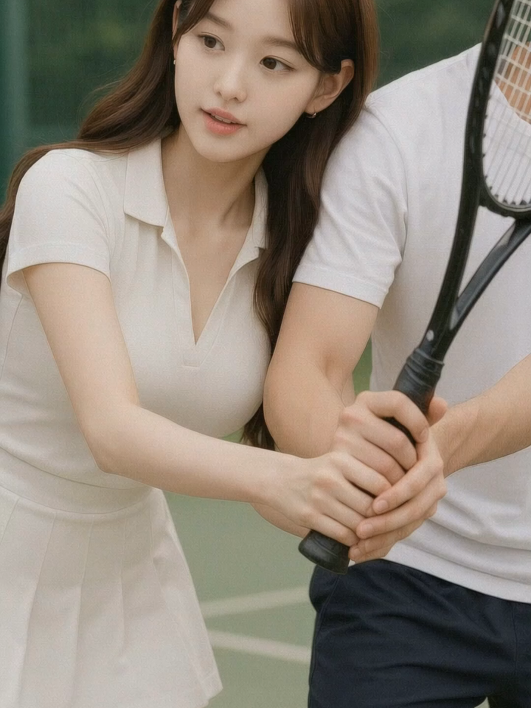 테니스장 한국미녀 / Korean beauty on the tennis court / テニスコート韓国美女 #한국미녀 #여신 #미녀 #koreangirl #korean #cute