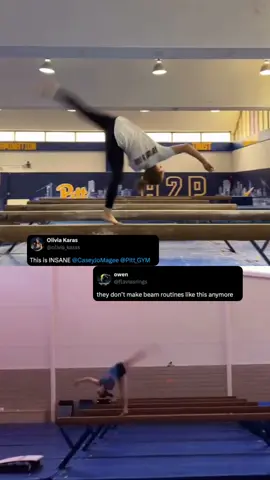 Pitt head coach Casey Jo MacPherson was a beam queen then AND now 🤯 (via lexi.funk & livkarass/IG, flaviasrings/X)