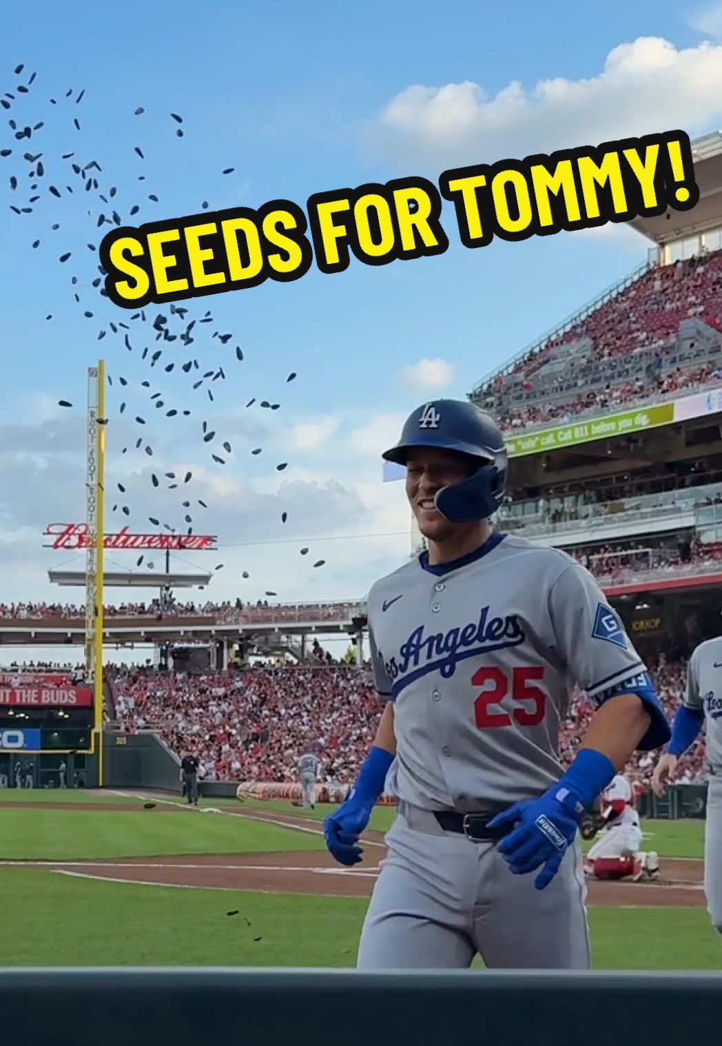 Teoscar brings out the seeds for Tommy! #dodgers #sports #losangeles 