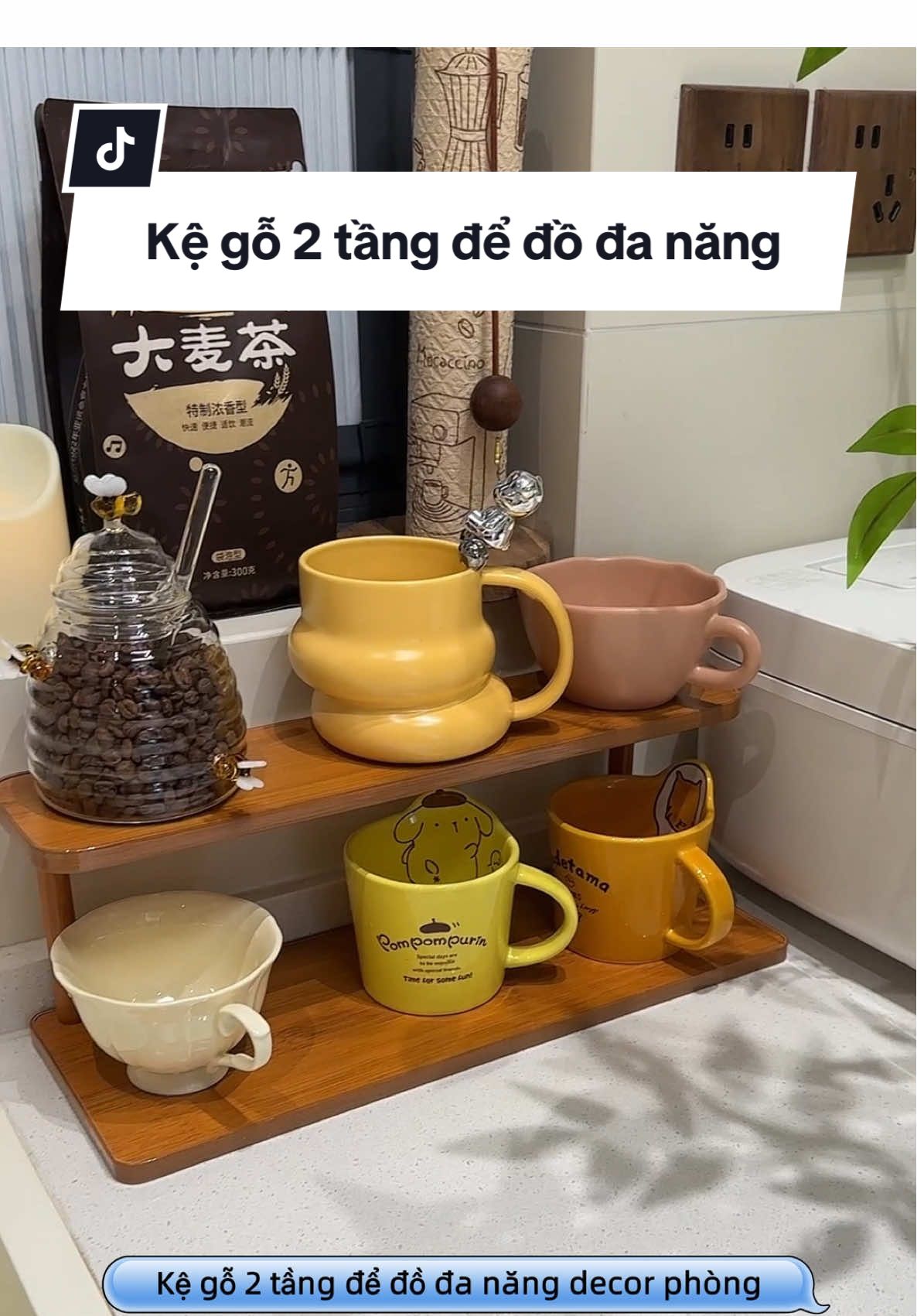 Kệ gỗ 2 tầng để đồ đa năng #kego #kededodanang #kededo #decorsiuxinh 