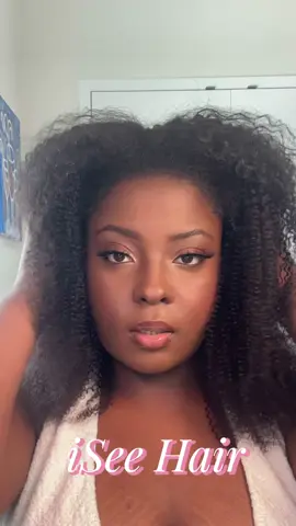 I’m in love with this hair! You should try it out if you have a coily hair type like mine 💖 @ISEEHAIR @ISEE HAIR BEAUTY  #iseehalfwig #halfwigtok #afrocurly 