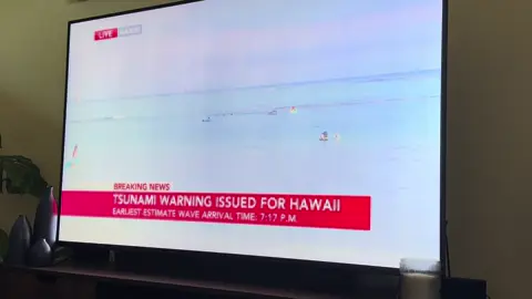 Tsunami Warning issued in Hawai’i and tourist staying in the water?!? #Hawaii #tsunamiwarning #tsunami 