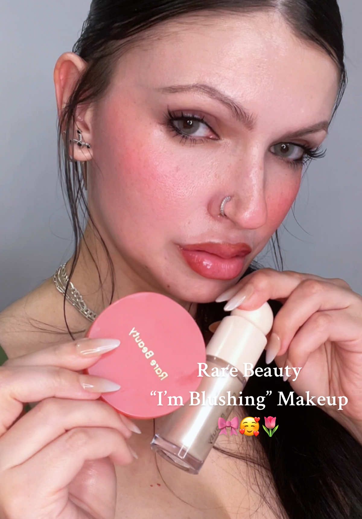 the cutest makeup!! it’s so easy to do try it out let me know how you love it 🫶 Rare Beauty Matte Bouncy blush mixed with liquid luminizer highlight is so beautiful ✨ @Rare Beauty 💕 #rarebeauty #blush #makeup #trending #viralmakeup makeup artist, makeup tutorial coquette, crying makeup, easy fast makeup, makeup tips