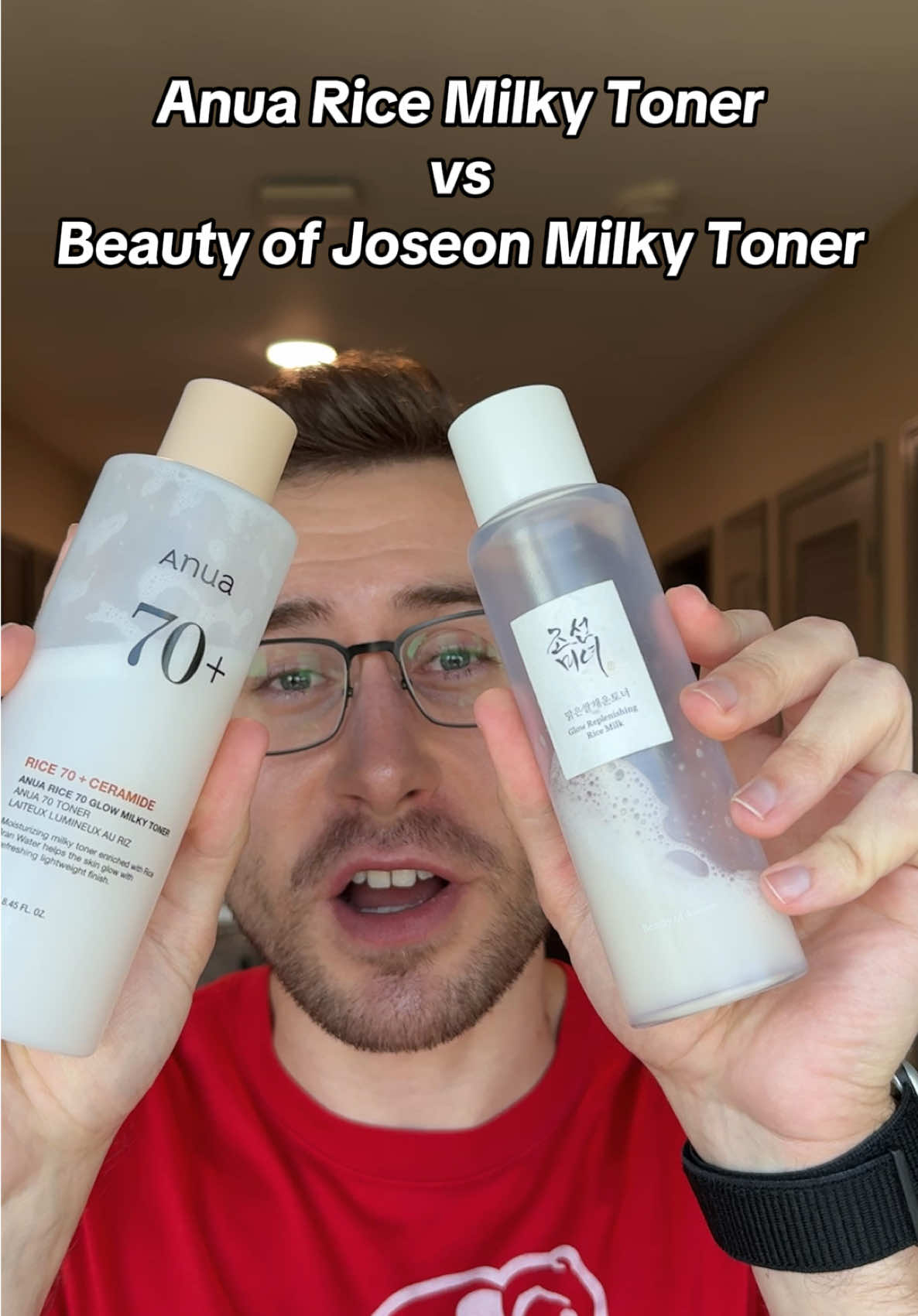 Anua Rice 70 + Ceramide Milky Toner vs Beauty of Joseon Glow Replenishing Rice Milk. Which one do you like better?  #skincare #milkytoner #toner #anua #beautyofjoseon #koreanskincare 