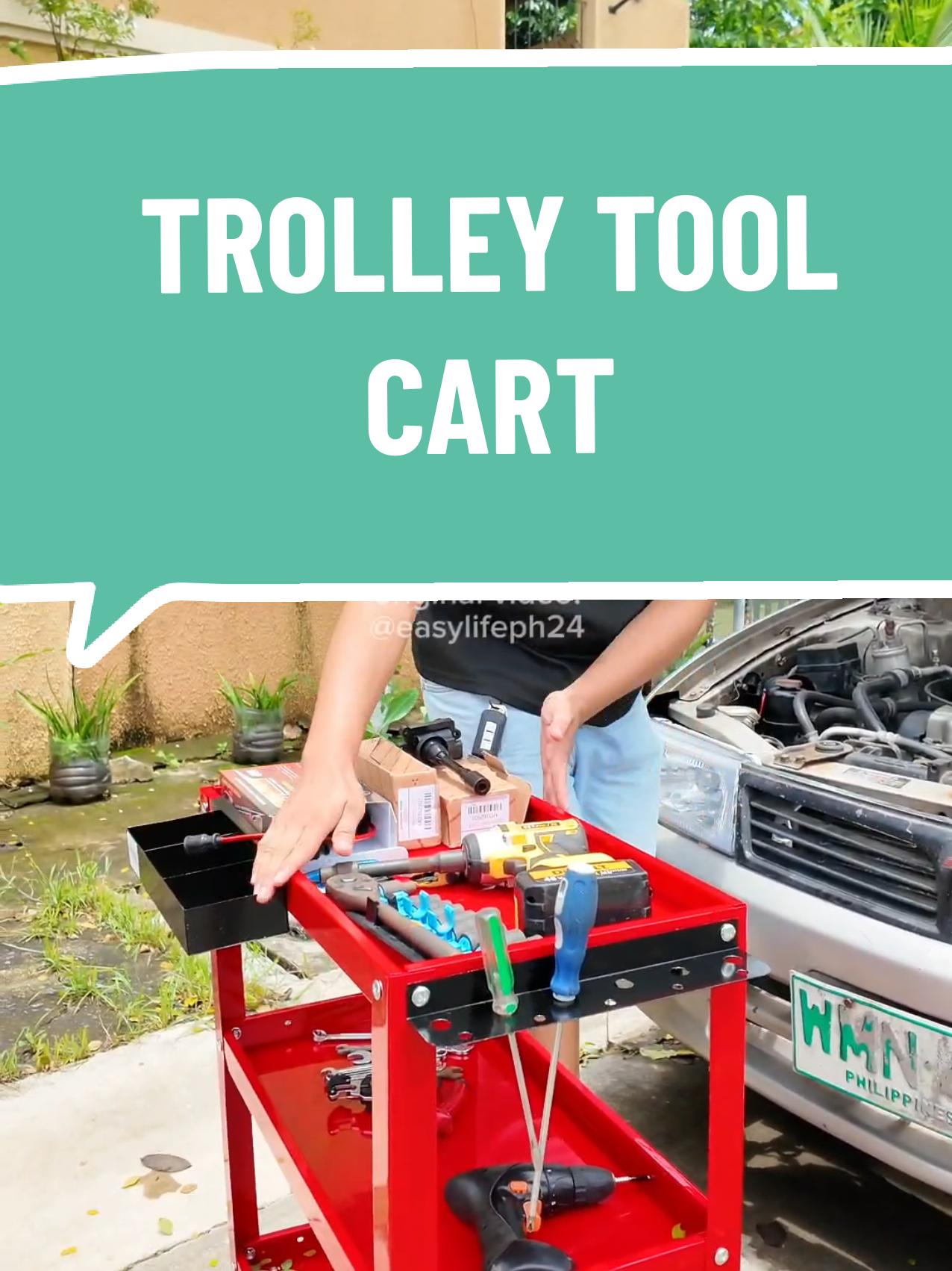 Mapapadali na ang pag DIY mo. May lagayan ka na ng tools and parts para hindi makalat #toolcart #trolleycart #trolleycartorganizer #DIY #tools 