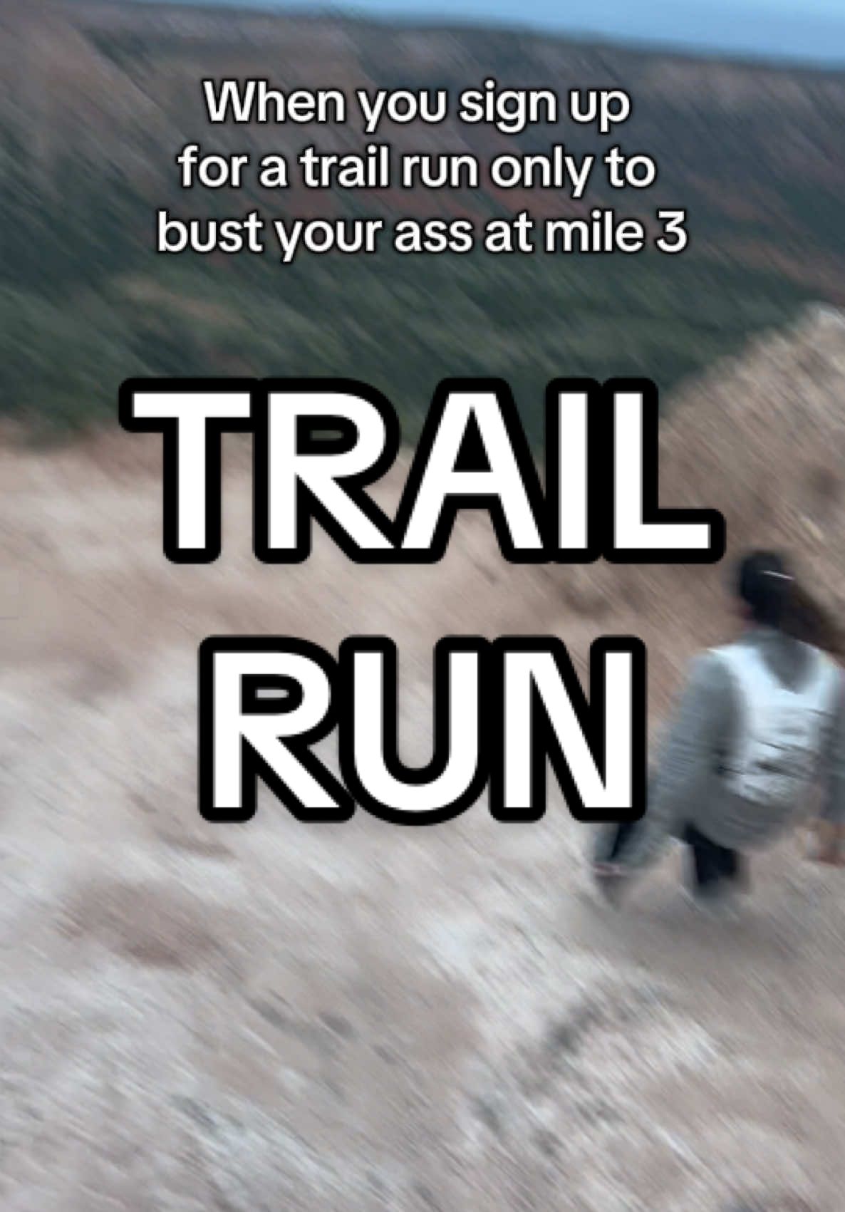 Mind you this was my first half marathon that I totally did not prepare for. Wrong shoes, wrong gear, wrong everything, and in the wind.  Had to run the last 9 miles with my bruised but cheeks and hands. ##trailrun##mom##Running##run##fail##halfmarathon##clumsy