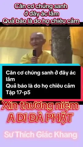 Tập 17-5 || PHÁP MÔN TỊNH ĐỘ  Căn cơ chúng sanh ở đây ác lắm Quả báo là do họ chiêu cảm  A DI ĐÀ PHẬT 🙇🙇🙇#nammobonsuthichcamauniphat #phatadida #sưthichgiackhang #giangphap #LearnOnTikTok 