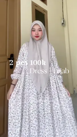 Ayo gerceppp 2pcs (dress+jilbab) ready langsung kirim😍 
