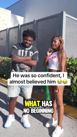 He was so confident, I almost believed him 😭😂 #brainteaser #publicinterview #blowthisupforme #lifewnini #viralvideo 