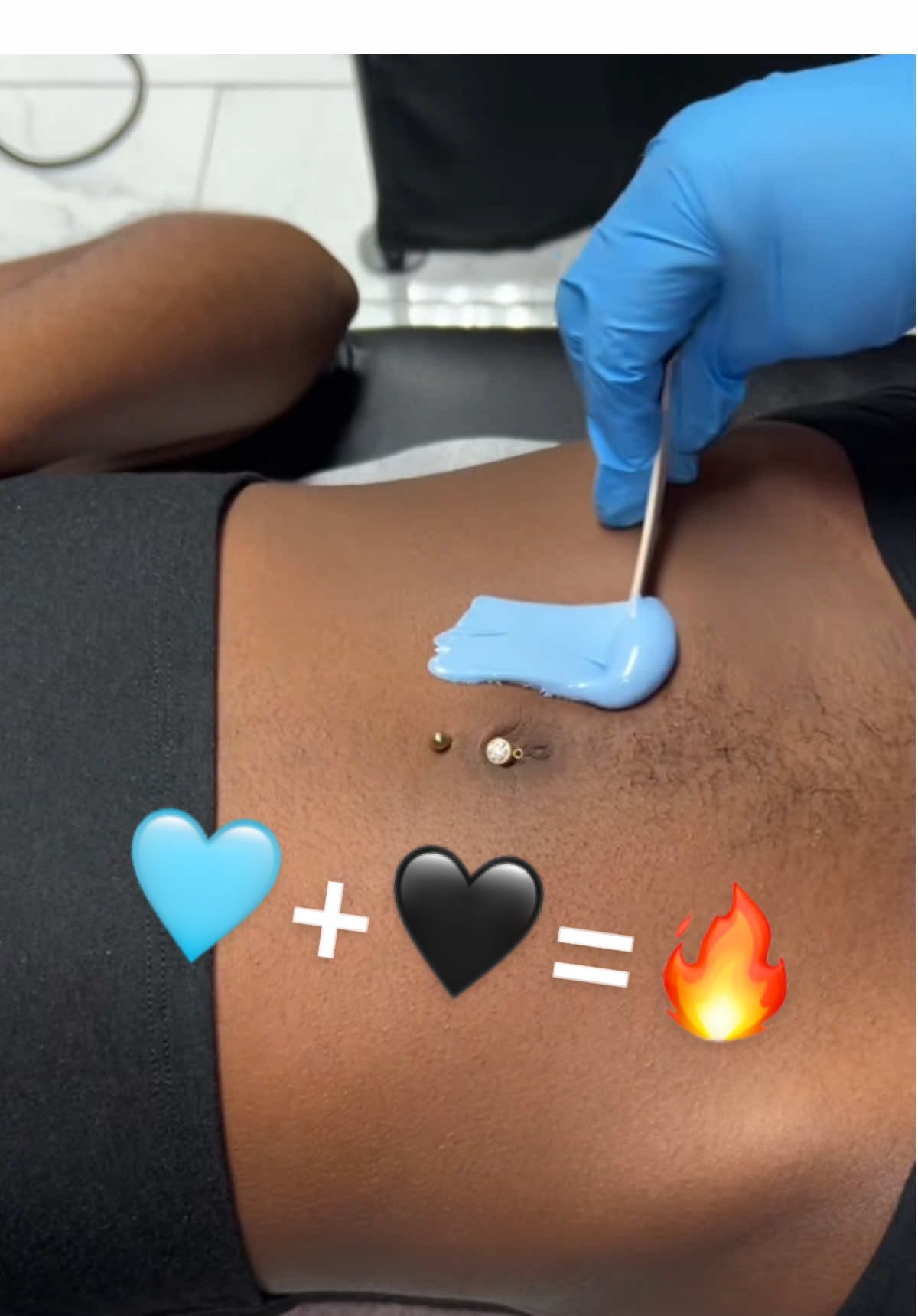 #onthisday Ocean Breeze by @FBBPRODUCTSS and Black OG wax by @Black Coral Wax is such a cute mix on a stick! 🩵🖤 Click linktree link in my bio to save! Until the end of the month, get 20% off with code WAXINGQUEEN20 with BCW  #fyp #stomach #wax #esthetician #trending #satisfying #mix #esthetician #foryoupage 