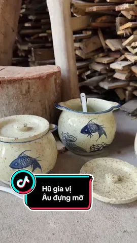 Hũ gia vị - âu đựng mỡ men tiêu cá cổ cực sang#xh #hugiavi #audungmo #hudungmo 