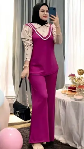 Verni Set Bahan Kaos Knit Setelah wanita elegan#fypp #fypp #fypp 