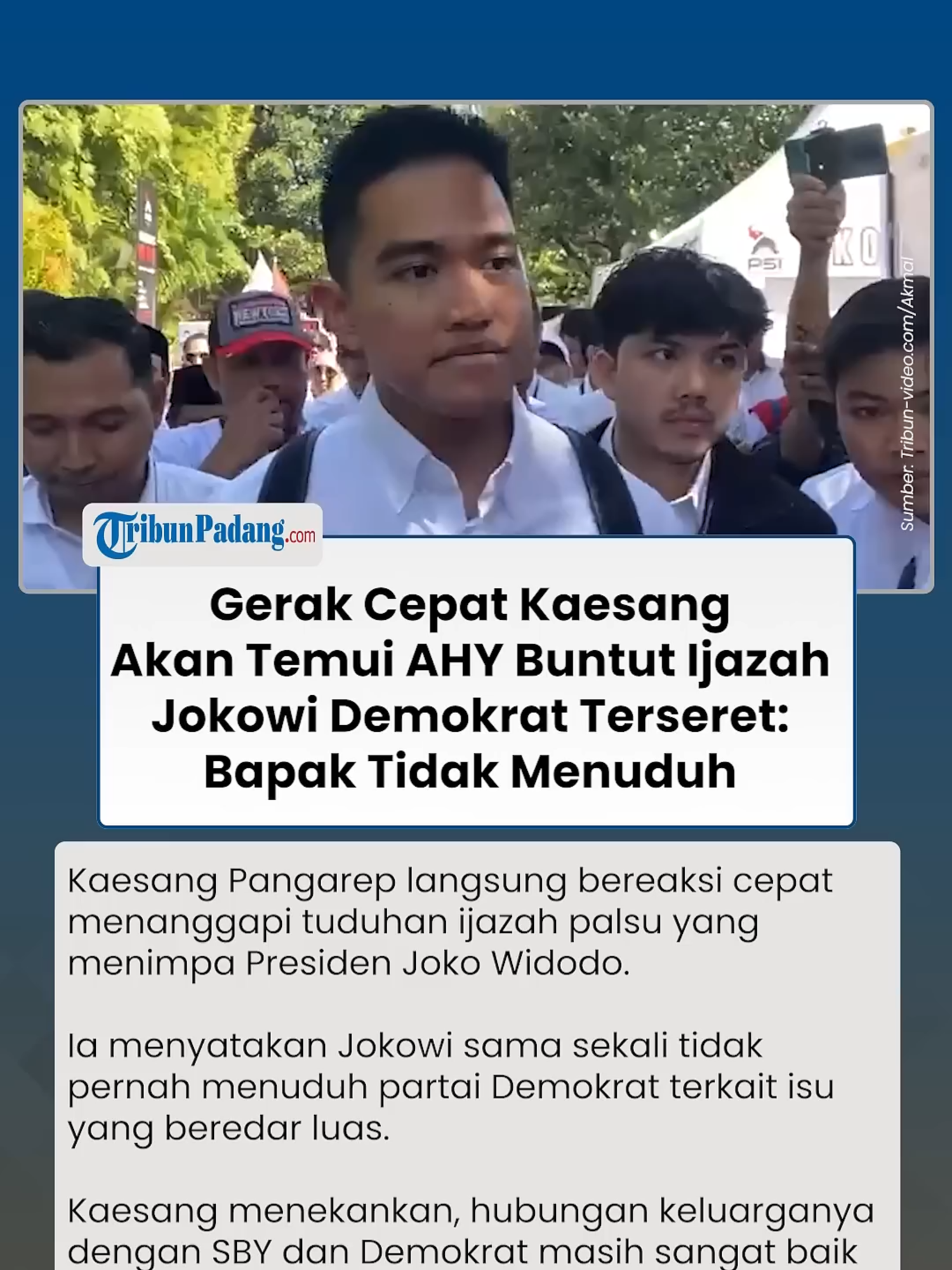 Kaesang Gerak Cepat Temui AHY, Buka Suara Soal Isu Ijazah Jokowi: Bapak Tidak Menuduh Demokrat! #AHY #roysuryo #jokowi #ijazahpalsu #ijazahjokowi