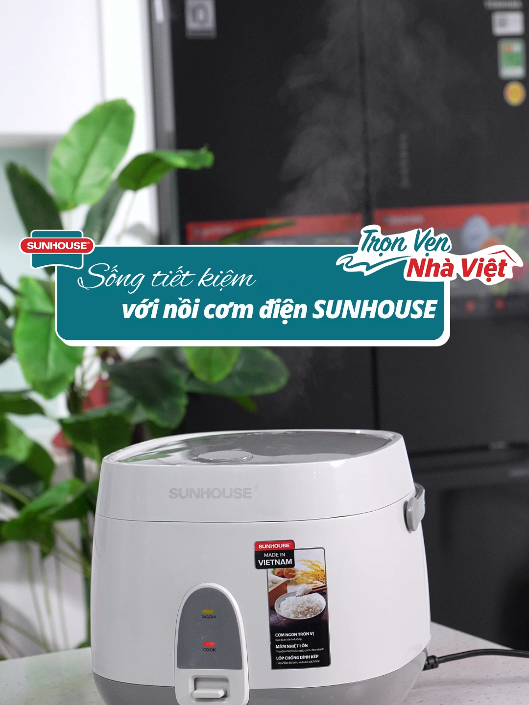 Nấu cơm tại nhà giờ không còn lăn tăn nữa. Nồi Sunhouse lo hết – giải pháp nhanh, gọn, tiết kiệm cho bạn! #sunhousetronvennhaviet #dogiadung #noicomdien