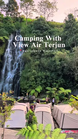Camping with view air terjun✨🌊 Mau yang VIP atau Reguler? Semua ada!🤩 ✔️ Lokasi Luas & Nyaman ✔️ Bisa bawa Tenda Pribadi ✔️ Bisa Sewa Tenda Paket Komplit Yuk, reservasi sekarang!😍 📲 Link di bio / DM kami untuk booking  #ngargoyosowaterfall #wisataalam #airterjun #waterfall #camping 