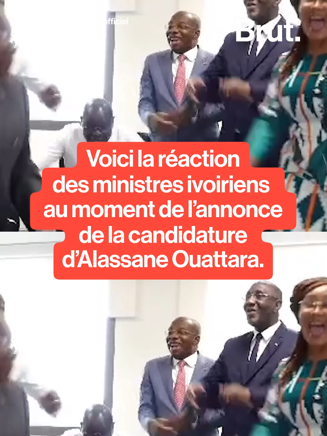 🇨🇮 Voici la réaction des ministres ivoiriens au moment de l'annonce de la candidature d'Alassane Ouattara. ##actualités ##afrique #politique #abidjan