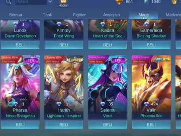 skin pharsa epic#daimondkuning #epic#mlbbcreatorcamp #lewatberandafyp #fyppppp 