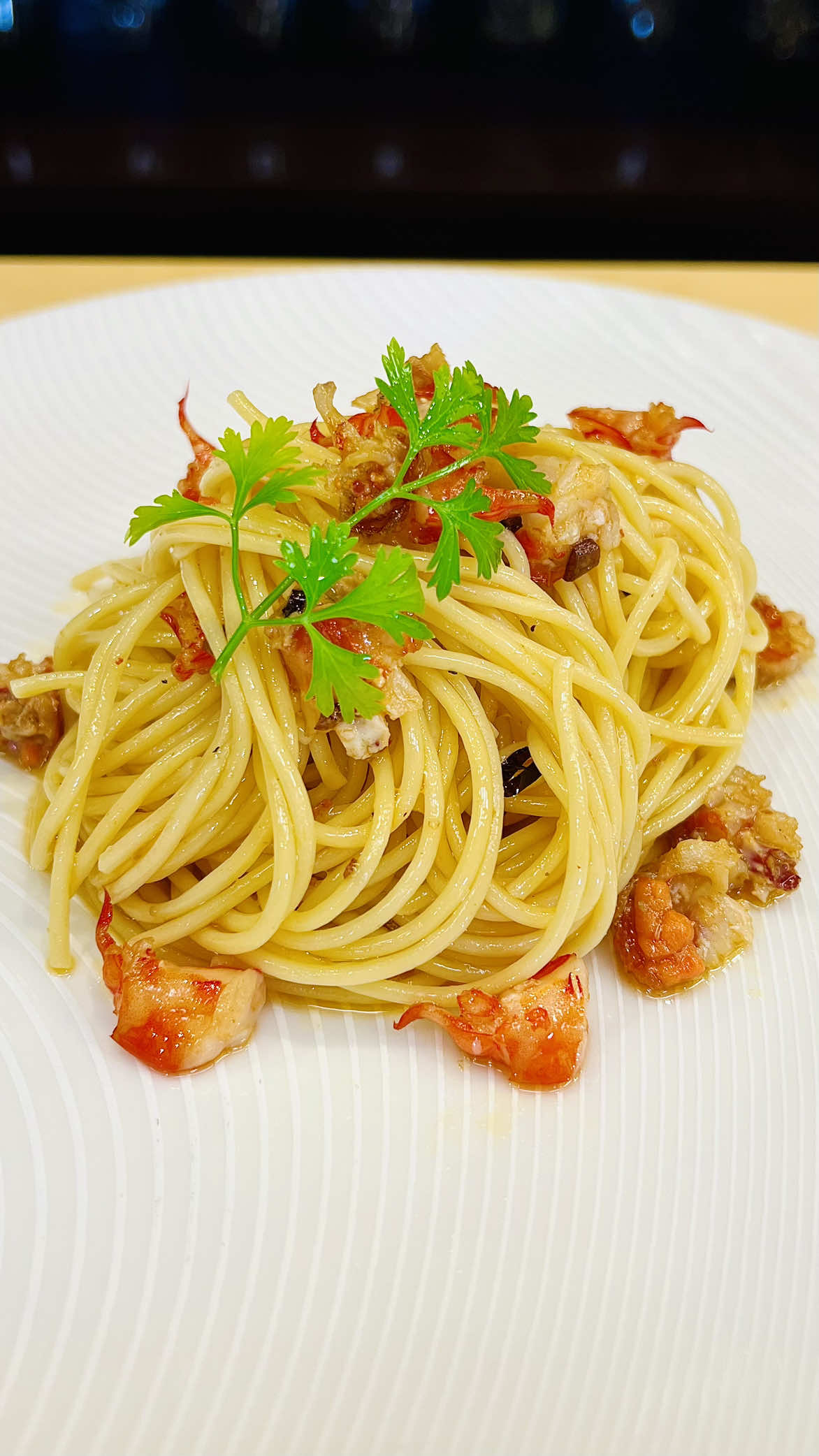 Shrimp peperoncino prepared by a sushi chef🦐🍝 #shrimp#pasta 