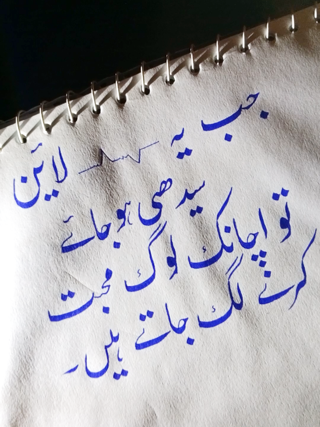 Urdu Lin's with beautiful writing #Calligraphy #HandwritingChallenge #SmoothWriting #unfreezemyacount #saiyaara #trend #sofa #trendmusic #viral #foryou 