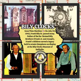 Have you ever stopped in Spillville to see the Bily Clocks? On July 30, 1942, Frank Bily Sr. passed away. Father of the famous Bily Brothers (Frank Jr. and Joseph), Frank’s children carved a legacy that is held in ornate timepieces on display at the Bily Clocks Museum in Spillville. Learn more of the story at: https://www.notesoniowa.com/post/bily-clocks-iowa-time-machine-july-30-1868