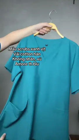 Bộ scrubs màu xanh vịt vải cotton hàn#amorethblu #spa #blu #thoitrangyte #xuhuongtiktok 