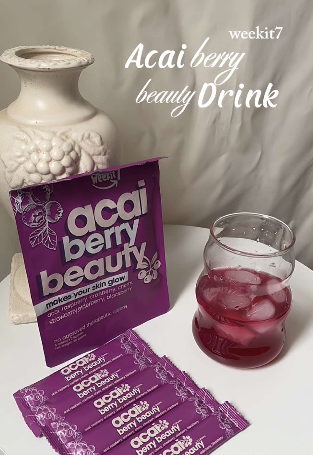 replace your sugary drink with this acai berry beaty drink from @WeeKit7 Daily4 ✓🍓🫐 #acaiberry #weekit7 #acaiberrybeauty #acaiberrydrink #acaiberryjuice #acaiberryjuicedrink #glowingskin #detox #healthy #fyp #trending 