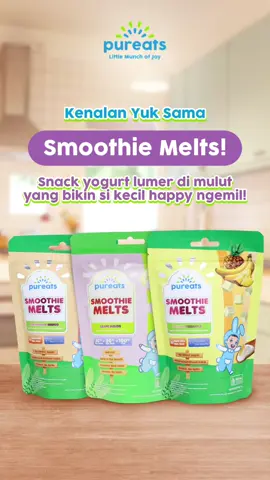 Kenalan dulu, yuk, sama si camilan favorit para toddler: Smoothie Melts dari Pureats! 💜 Snack yogurt lumer di mulut, cocok buat nemenin waktu ngemil si kecil yang mulai aktif dan penasaran sama banyak rasa! si Kecilmu suka varian mana nih?? #HappyStartEarly #snackanak #cemilananak #snackyogurt 