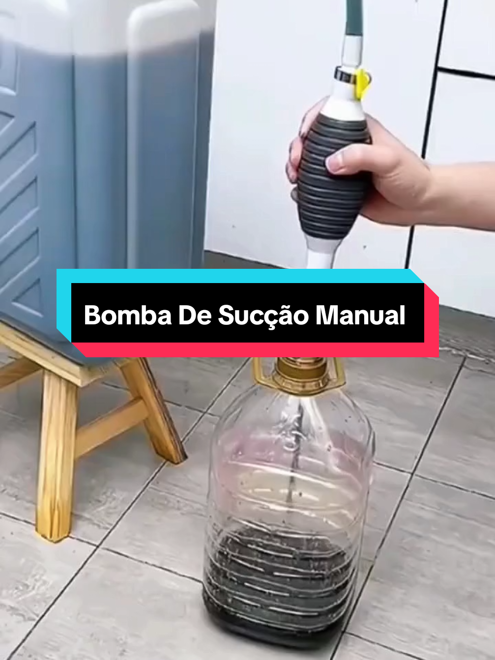 Bomba De Sucção Manual Transferência Óleo, Etanol, Água, Gasolina Com 1,5m Mangueira Abraçadeira + Válvula De Fluxo GARANTA A SUA AGORA #tiktokshopchegou 