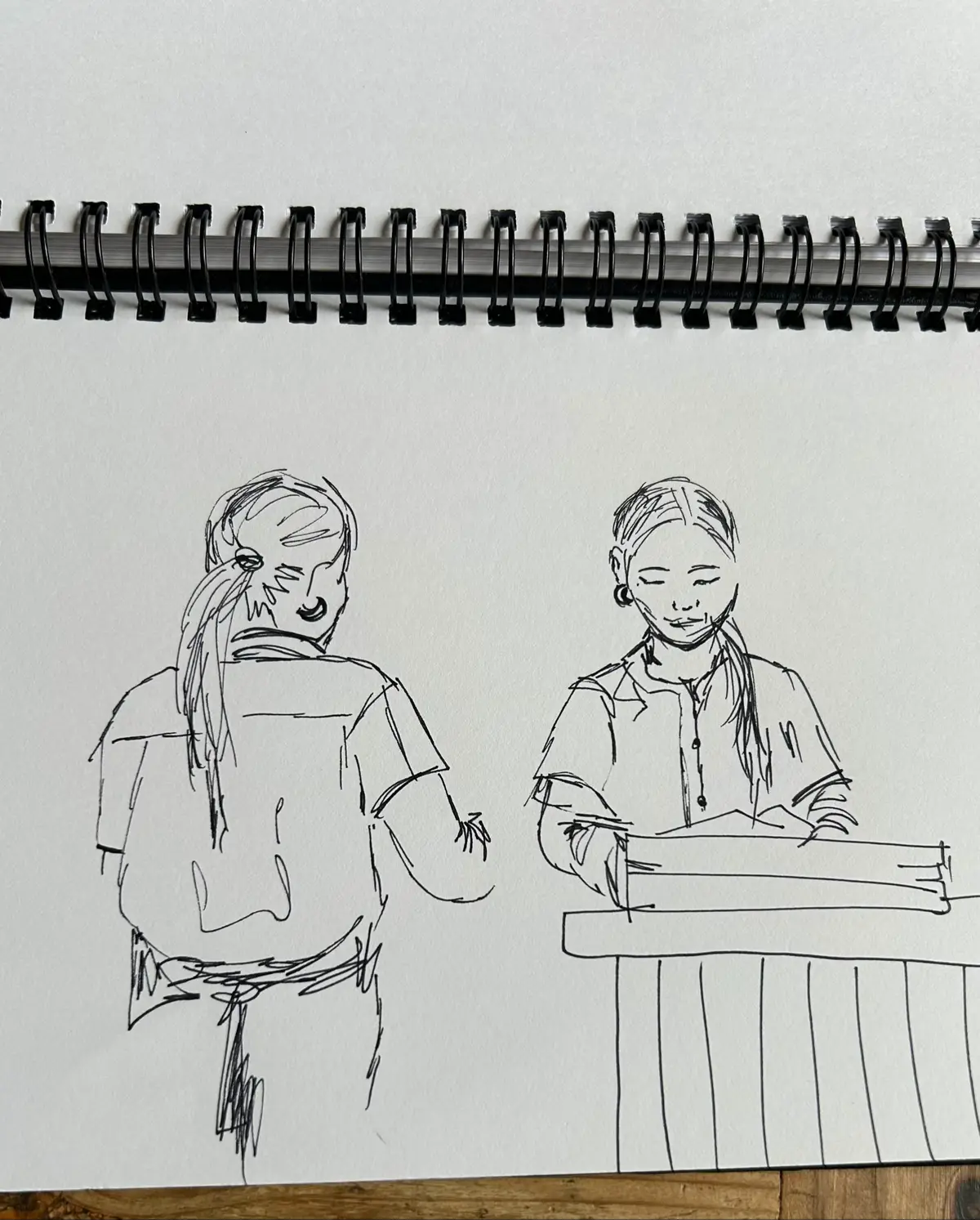 Practicing my live sketch skills @bootleggerscoffee today #livesketch #livedrawing #artist #artistsoftiktok #autisticartists 