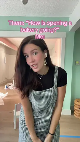 Oh ya know just trying to tamp down the panic that I have made a huge mistake and am going to fail miserably and lose thousands of dollars while also feeling like I’m finally accomplishing my life long dream and things are coming together exactly the way they are supposed to. So pretty good overall I guess. #smallbusinessowner #femaleentrepreneur #bakerylife #momentreprenuer #momlife 
