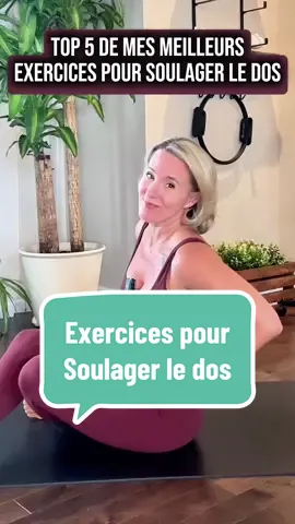 Top 5 de mes meilleurs exercices pour soulager le dos #exercice #backpainrelief #backpain #pilates 