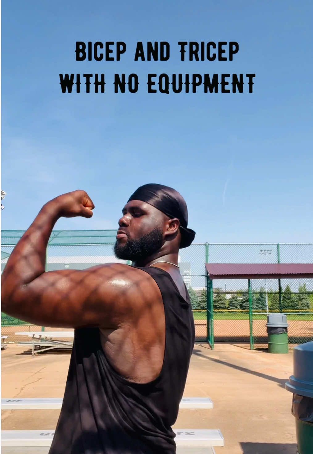 Sometimes u just gotta make it work🤷‍♂️ #Fitness #GymTok #arms #field #noequipmentworkout #athomeworkout 