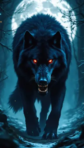 Epic wolf live wallpaper 4K: A terrifying black wolf emerges from the shadows… His blood-red eyes lock onto you, as if he sees straight into your soul. Under a blood-tinged moon and a sky full of stars, he walks closer... ready to strike. This is nature’s dark majesty at its peak. #wolf #wolfdog #aiart #wallpaper #livewallpaper 