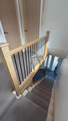 Transforming a dated Staircase ✨  #Home #stairs #satisfying #transformation #woodworking #carpentry #stairdesign 