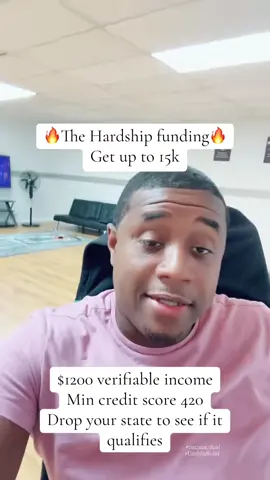 🔥Hardship funds program 🔥 Get up to 15 K   Min score 420 Drop your state below to see if it   #HardshipRelief  #EmergencyFunds”