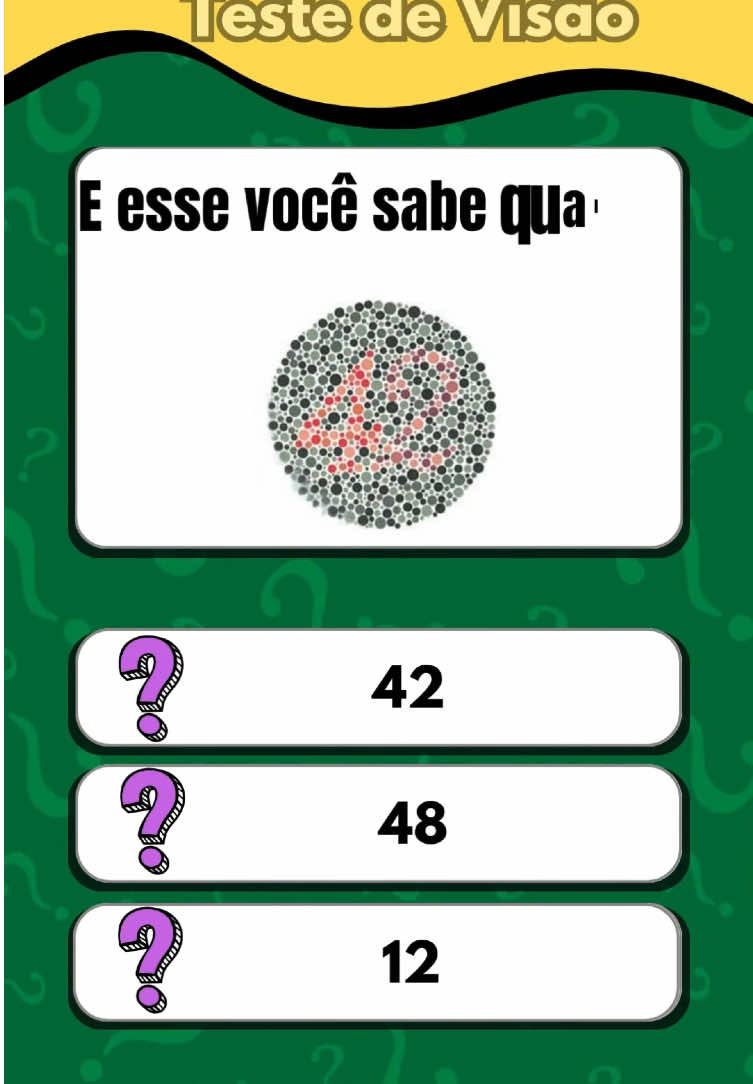 Teste de visão #quiz #teste #visao #testedevisao #daltonico #visual #olhos #oftalmologia 